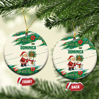 Dominica Christmas Ceramic Ornament with Santa Snowman and Tropical Carnival Headpiece - Wonder Print Shop