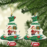 Dominica Christmas Ceramic Ornament with Santa Snowman and Tropical Carnival Headpiece - Wonder Print Shop