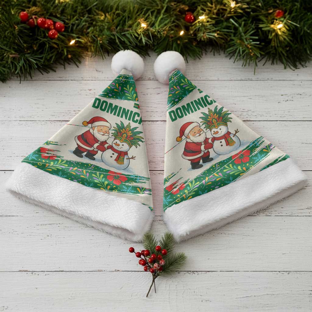 Dominica Christmas Santa Hat with Santa Snowman and Tropical Carnival Headpiece - Wonder Print Shop