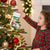 Dominica Christmas Stocking with Santa Snowman and Tropical Carnival Headpiece - Wonder Print Shop