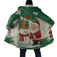 Dominica Christmas Cloak with Santa Snowman and Tropical Carnival Headpiece - Wonder Print Shop