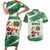 Dominica Christmas Couples Matching Short Sleeve Bodycon Dress and Hawaiian Shirt with Santa Snowman and Tropical Carnival Headpiece - Wonder Print Shop
