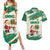 Dominica Christmas Couples Matching Summer Maxi Dress and Hawaiian Shirt with Santa Snowman and Tropical Carnival Headpiece - Wonder Print Shop