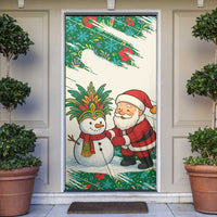 Dominica Christmas Door Cover with Santa Snowman and Tropical Carnival Headpiece - Wonder Print Shop