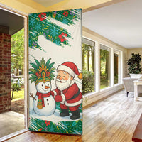 Dominica Christmas Door Cover with Santa Snowman and Tropical Carnival Headpiece - Wonder Print Shop