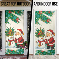Dominica Christmas Door Cover with Santa Snowman and Tropical Carnival Headpiece - Wonder Print Shop