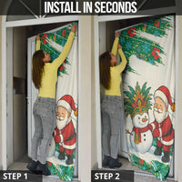 Dominica Christmas Door Cover with Santa Snowman and Tropical Carnival Headpiece - Wonder Print Shop