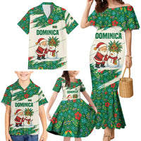 Dominica Christmas Family Matching Mermaid Dress and Hawaiian Shirt with Santa Snowman and Tropical Carnival Headpiece - Wonder Print Shop