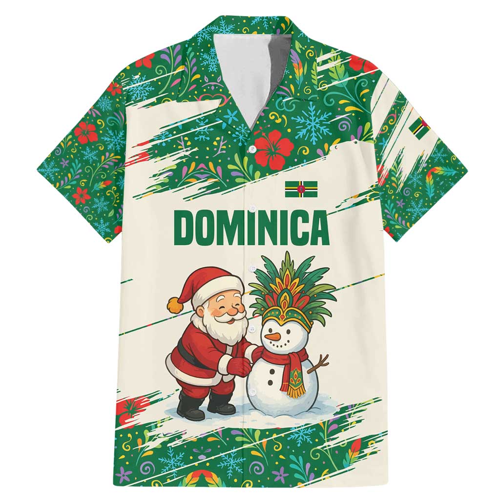 Dominica Christmas Family Matching Mermaid Dress and Hawaiian Shirt with Santa Snowman and Tropical Carnival Headpiece - Wonder Print Shop