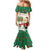 Dominica Christmas Family Matching Mermaid Dress and Hawaiian Shirt with Santa Snowman and Tropical Carnival Headpiece - Wonder Print Shop