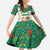 Dominica Christmas Family Matching Off The Shoulder Long Sleeve Dress and Hawaiian Shirt with Santa Snowman and Tropical Carnival Headpiece - Wonder Print Shop