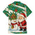 Dominica Christmas Family Matching Off The Shoulder Long Sleeve Dress and Hawaiian Shirt with Santa Snowman and Tropical Carnival Headpiece - Wonder Print Shop