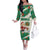 Dominica Christmas Family Matching Off The Shoulder Long Sleeve Dress and Hawaiian Shirt with Santa Snowman and Tropical Carnival Headpiece - Wonder Print Shop