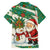 Dominica Christmas Family Matching Off Shoulder Maxi Dress and Hawaiian Shirt with Santa Snowman and Tropical Carnival Headpiece - Wonder Print Shop