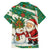 Dominica Christmas Family Matching Short Sleeve Bodycon Dress and Hawaiian Shirt with Santa Snowman and Tropical Carnival Headpiece - Wonder Print Shop