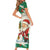 Dominica Christmas Family Matching Short Sleeve Bodycon Dress and Hawaiian Shirt with Santa Snowman and Tropical Carnival Headpiece - Wonder Print Shop
