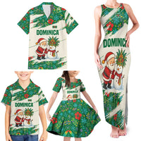 Dominica Christmas Family Matching Tank Maxi Dress and Hawaiian Shirt with Santa Snowman and Tropical Carnival Headpiece - Wonder Print Shop