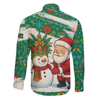 Dominica Christmas Family Matching Tank Maxi Dress and Hawaiian Shirt with Santa Snowman and Tropical Carnival Headpiece - Wonder Print Shop