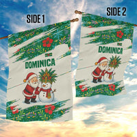 Dominica Christmas Garden Flag with Santa Snowman and Tropical Carnival Headpiece - Wonder Print Shop