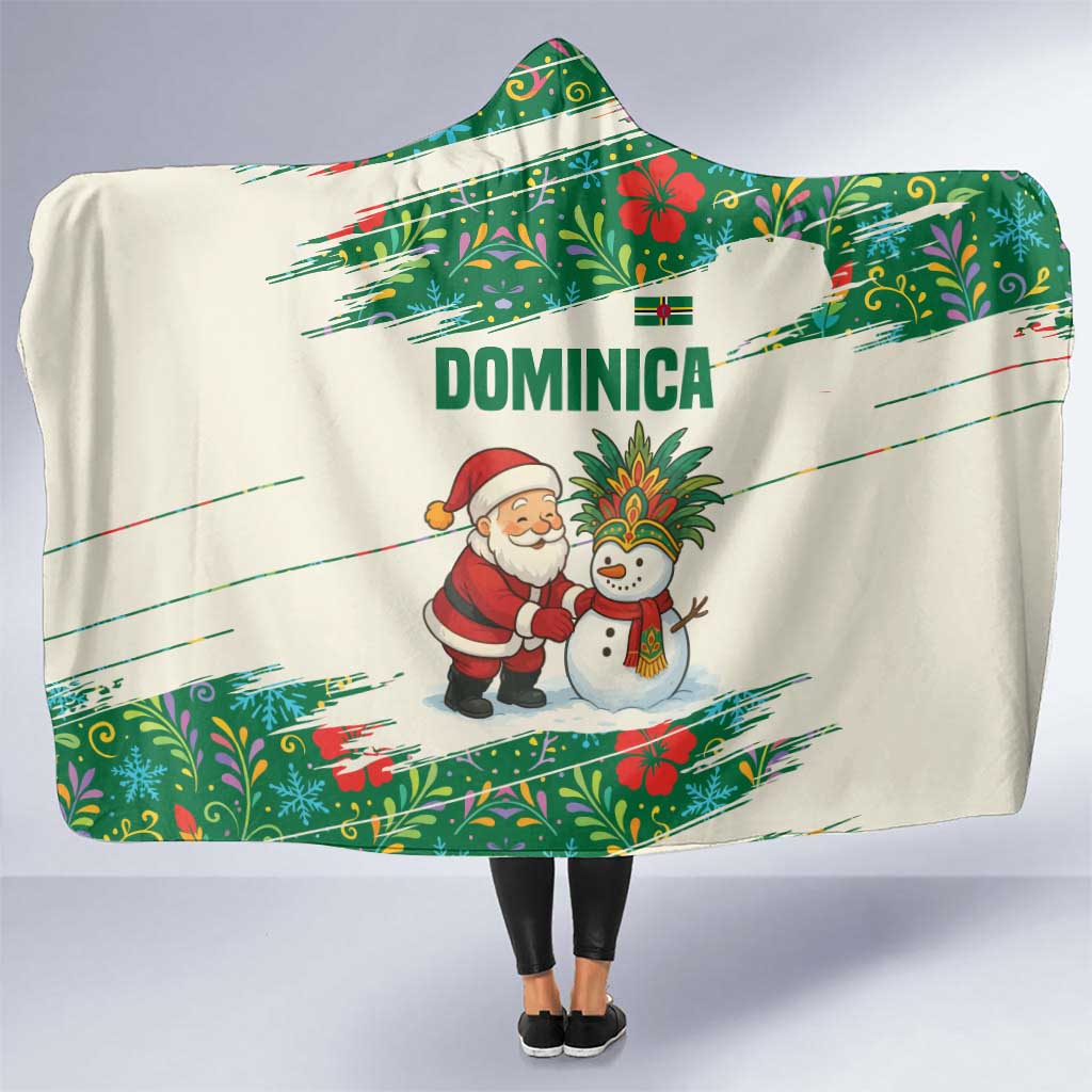 Dominica Christmas Hooded Blanket with Santa Snowman and Tropical Carnival Headpiece - Wonder Print Shop