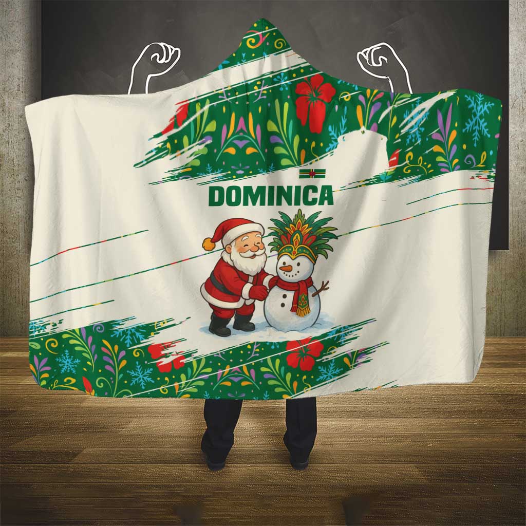 Dominica Christmas Hooded Blanket with Santa Snowman and Tropical Carnival Headpiece - Wonder Print Shop