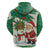 Dominica Christmas Hoodie with Santa Snowman and Tropical Carnival Headpiece - Wonder Print Shop