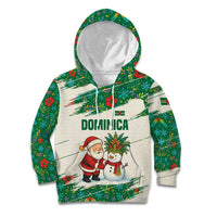 Dominica Christmas Kid Hoodie with Santa Snowman and Tropical Carnival Headpiece - Wonder Print Shop