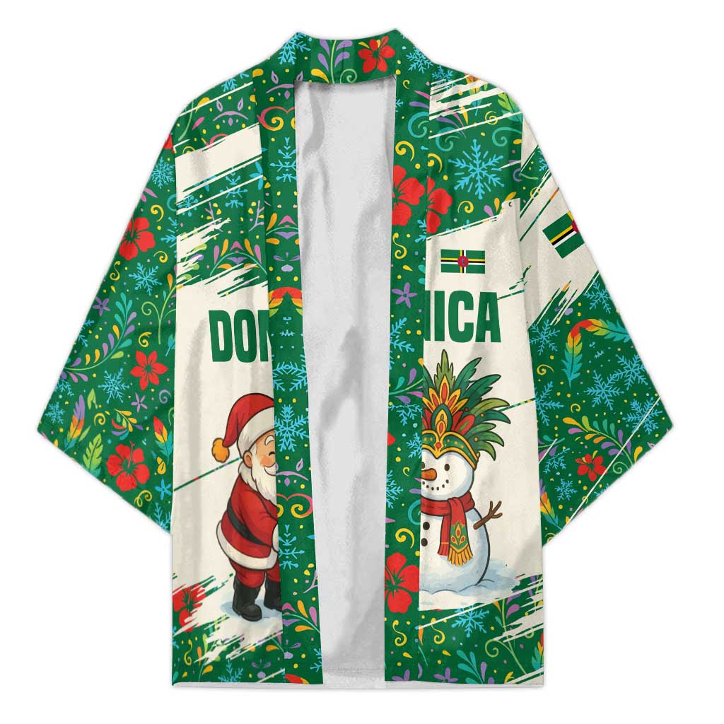 Dominica Christmas Kimono with Santa Snowman and Tropical Carnival Headpiece - Wonder Print Shop