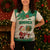 Dominica Christmas Knitted V-Neck Vest with Santa Snowman and Tropical Carnival Headpiece - Wonder Print Shop