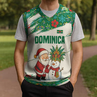Dominica Christmas Knitted V-Neck Vest with Santa Snowman and Tropical Carnival Headpiece - Wonder Print Shop