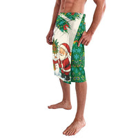 Dominica Christmas Lavalava with Santa Snowman and Tropical Carnival Headpiece - Wonder Print Shop