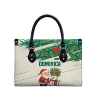 Dominica Christmas Leather Bag with Santa Snowman and Tropical Carnival Headpiece - Wonder Print Shop
