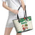 Dominica Christmas Leather Tote Bag with Santa Snowman and Tropical Carnival Headpiece - Wonder Print Shop