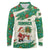 Dominica Christmas Long Sleeve Polo Shirt with Santa Snowman and Tropical Carnival Headpiece - Wonder Print Shop
