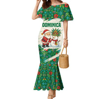 Dominica Christmas Mermaid Dress with Santa Snowman and Tropical Carnival Headpiece - Wonder Print Shop