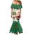 Dominica Christmas Mermaid Dress with Santa Snowman and Tropical Carnival Headpiece - Wonder Print Shop