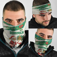 Dominica Christmas Neck Gaiter with Santa Snowman and Tropical Carnival Headpiece - Wonder Print Shop