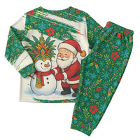 Dominica Christmas Pajama Set with Santa Snowman and Tropical Carnival Headpiece - Wonder Print Shop