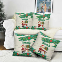 Dominica Christmas Pillow Cover with Santa Snowman and Tropical Carnival Headpiece - Wonder Print Shop