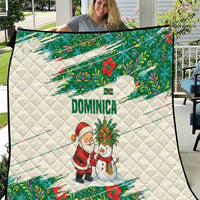 Dominica Christmas Quilt with Santa Snowman and Tropical Carnival Headpiece - Wonder Print Shop
