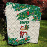Dominica Christmas Quilt with Santa Snowman and Tropical Carnival Headpiece - Wonder Print Shop
