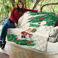 Dominica Christmas Quilt with Santa Snowman and Tropical Carnival Headpiece - Wonder Print Shop