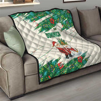 Dominica Christmas Quilt with Santa Snowman and Tropical Carnival Headpiece - Wonder Print Shop
