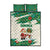 Dominica Christmas Quilt Bed Set with Santa Snowman and Tropical Carnival Headpiece - Wonder Print Shop