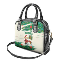 Dominica Christmas Shoulder Handbag with Santa Snowman and Tropical Carnival Headpiece - Wonder Print Shop