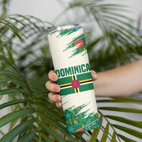 Dominica Christmas Skinny Tumbler with Santa Snowman and Tropical Carnival Headpiece - Wonder Print Shop