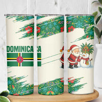Dominica Christmas Skinny Tumbler with Santa Snowman and Tropical Carnival Headpiece - Wonder Print Shop