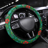 Dominica Christmas Steering Wheel Cover with Santa Snowman and Tropical Carnival Headpiece - Wonder Print Shop
