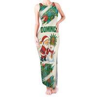 Dominica Christmas Tank Maxi Dress with Santa Snowman and Tropical Carnival Headpiece - Wonder Print Shop