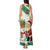 Dominica Christmas Tank Maxi Dress with Santa Snowman and Tropical Carnival Headpiece - Wonder Print Shop